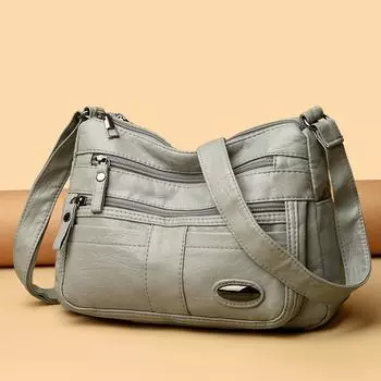 Женская сумка через плечо с несколькими карманами, легкая сумка для мам среднего возраста светло-серый