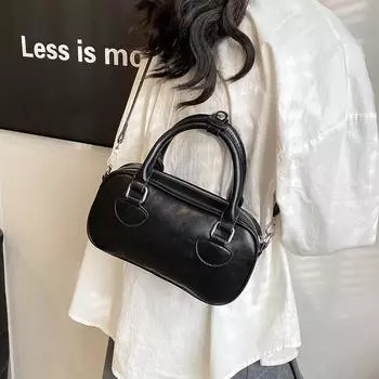 Женская сумка через плечо с однотонной строчкой, внутренним карманом на молнии, высокое качество, модная