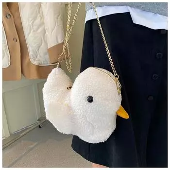 Женская сумка через плечо с плюшевой уткой, симпатичная сумка через плечо, забавная кукла для девочек, кошелек для монет