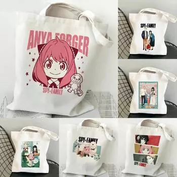 Женская сумка через плечо с принтом аниме, холщовая сумка для покупок, графическая сумка-тоут, сумка-шоппер Harajuku 35x40cm