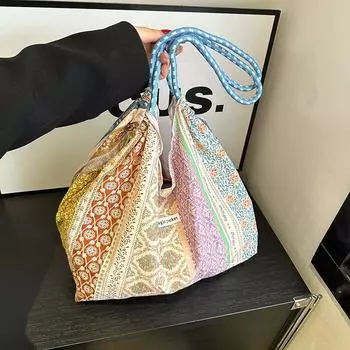 Женская сумка через плечо с принтом, большая вместительная пригородная сумка-тоут жёлтый