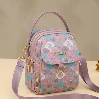 Женская сумка через плечо с принтом, женская многослойная сумка, сумка для мобильного телефона, маленькая квадратная сумка, маленькая сумка Hadnbag золотой