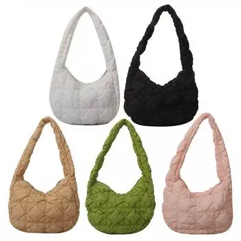 Женская сумка через плечо с пузырьками, повседневная сумка для подмышек, сумка-пуховик для девочек, мягкий кошелек белый