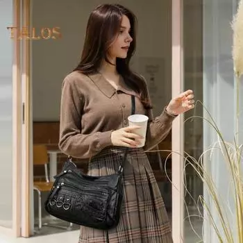 Женская сумка через плечо с регулируемым плечевым ремнем, много карманов, сумка через плечо, большая вместимость, внутреннее хранилище, искусственная кожа, сумка для путешествий красный