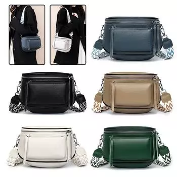 Женская сумка через плечо с ремнем для гитары, нагрудный ремень, натуральная кожа, модная сумка-седло, ретро-сумка через плечо, стильный женский кошелек зелёный