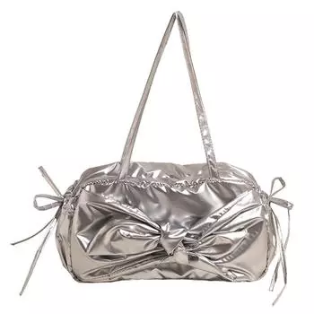 Женская сумка через плечо с рюшами, большая вместимость, модная сумка под мышкой, однотонная простая сумка для подмышки, женская уличная сумка бежевый