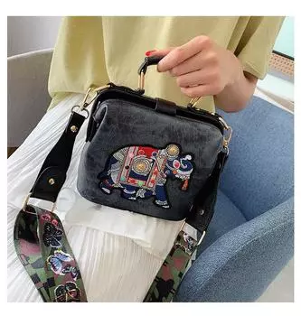 Женская сумка через плечо с широким ремешком и ретро-вышивкой - 2022 Fashion National Style Crossbody 19 inches фиолетовый