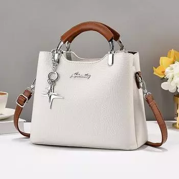 Женская сумка через плечо с текстурой, простая универсальная сумка из мягкой кожи, вместительная женская сумка для поездок на работу M чёрный