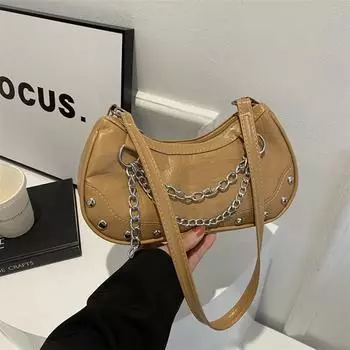 Женская сумка через плечо с внутренним отделением на молнии из мягкого полиуретана высокого качества