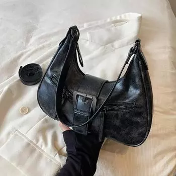 Женская сумка через плечо с застежкой-молнией из искусственной кожи, универсальная, популярная и ретро, новая и усовершенствованная