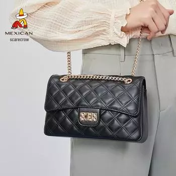 Женская сумка через плечо Scarecrow Diamond Chain, весна/лето 2023 года - High-End Niche Fashion грязно-белый