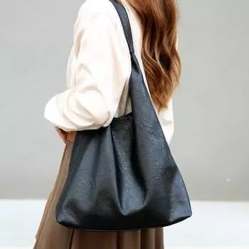 Женская сумка через плечо Smototh, однотонная искусственная кожа, большая емкость, магнитная застежка, винтаж кофейный