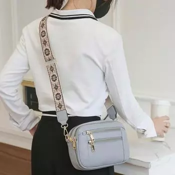 Женская сумка через плечо со съемным регулируемым плечевым ремнем, 5 отделений для карт и множеством карманов, сумка через плечо из искусственной кожи для путешествий и покупок