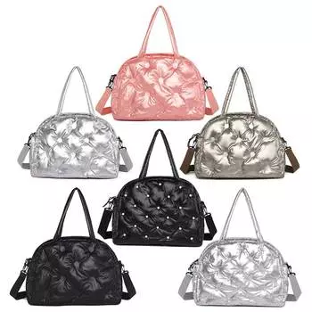 Женская сумка через плечо, стеганая решетчатая сумка большой емкости, однотонная сумка для покупок из искусственной кожи для женщин Pink