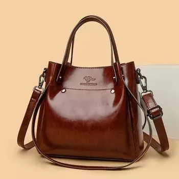 Женская сумка через плечо Стильная атмосфера для женщин среднего возраста Широкий плечевой ремень Одно плечо Сумка чёрный