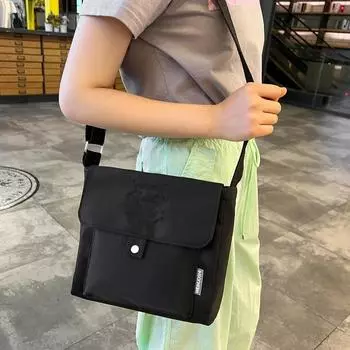 Женская сумка через плечо, студенческая школьная сумка, большая вместительная сумка через плечо чёрный