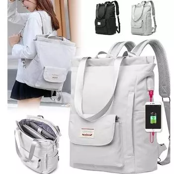 Женская сумка через плечо, студенческий рюкзак, водонепроницаемая сумка для ноутбука M(26*12*38CM) серый