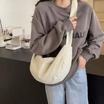 Женская сумка через плечо, сумка через плечо под мышками, женская однотонная сумка бежевый