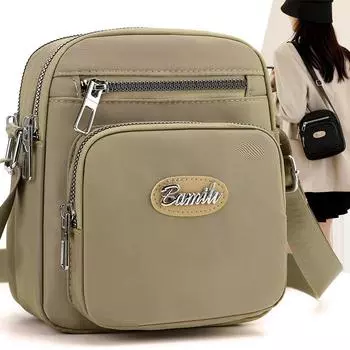 Женская сумка через плечо, сумка через плечо, нейлоновая сумка для ключей, мобильного телефона, маленькая квадратная сумка зелёный