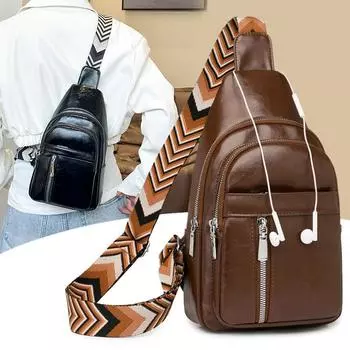 Женская сумка через плечо, сумка через плечо, водоотталкивающая сумка на грудь из полиуретана чёрный