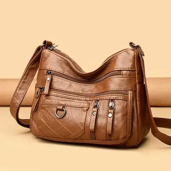 Женская сумка через плечо, сумка через плечо большой емкости темно-серого