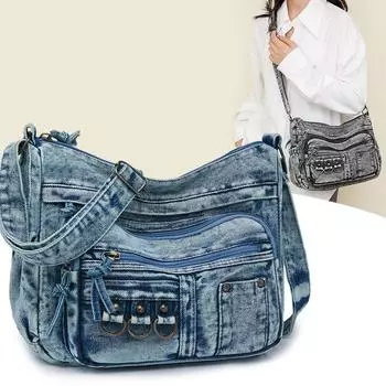 Женская сумка через плечо, сумка для мамы среднего возраста, многослойная сумка через плечо большой емкости чёрный