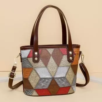 Женская сумка через плечо, сумка для матери среднего возраста, многослойная сумка через плечо из мягкой кожи большой вместимости синий