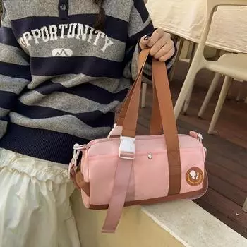 Женская сумка через плечо, сумка контрастного цвета, сумка через плечо под мышками розовый