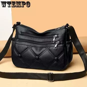 Женская сумка через плечо Сумка-мессенджер большой вместимости Простая и универсальная женская сумка синий