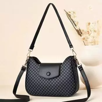 Женская сумка через плечо, сумка подмышками, нишевый дизайн, женские сумки с усовершенствованной текстурой чёрный