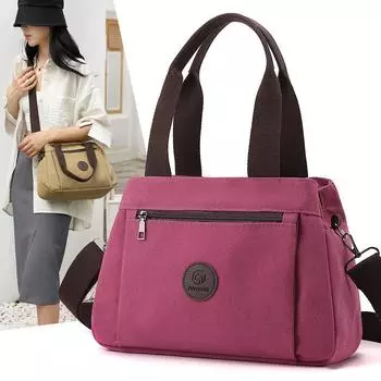 Женская сумка через плечо, сумка-тоут для поездок на работу, большая вместимость, многосекционная сумка серый