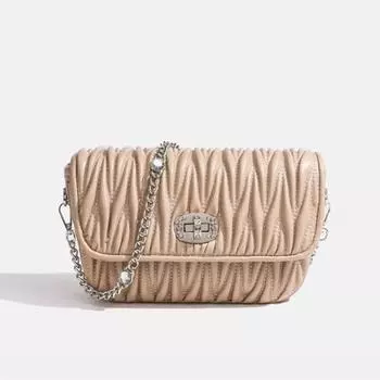 Женская сумка через плечо, сумки, новая мятая сумка, черная подмышечная сумка, ретро-сумка на цепочке, модная сумка для отдыха, маленькая квадратная сумка через плечо