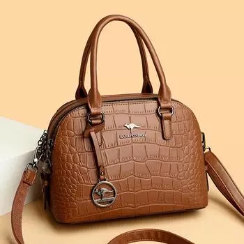 Женская сумка через плечо в европейском и американском стиле из искусственной кожи с крокодиловым узором