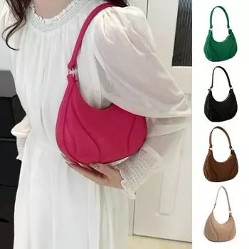 Женская сумка через плечо в форме пельменя, фетровая сумка на молнии, однотонная, большая кофейный