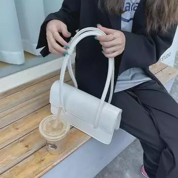 Женская сумка через плечо в корейском стиле 2025 года, большая вместимость белый