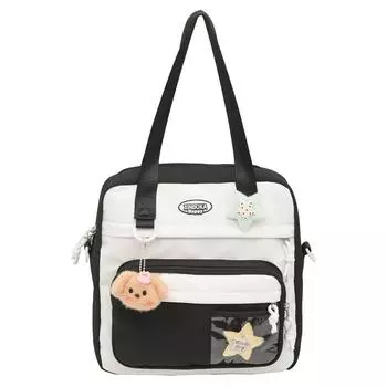 Женская сумка через плечо в стиле колледжа, цветная студенческая сумка через плечо, сумка для учебников зелёный