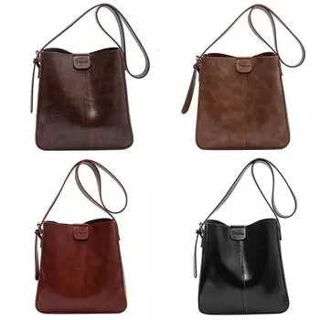 Женская сумка через плечо в стиле ретро с широким ремешком, сумка подмышки, большая вместительная сумка-слинг, сумка через плечо, дорожная сумка кофейный