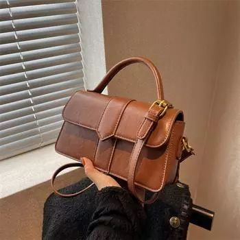 Женская сумка через плечо в стиле ретро, модная однотонная повседневная и простая, новая