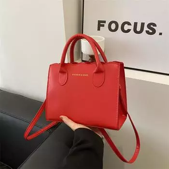 Женская сумка через плечо в стиле ретро большой емкости, весна 2024, новая сумка-мессенджер, однотонная, повседневная, в иностранном стиле, маленькая квадратная сумка чёрный