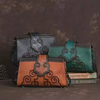 Женская сумка через плечо в стиле ретро 2023 года — первый слой коровьей кожи с многофункциональным матовым цветным дизайном 27cm x 8.5cm x 17cm