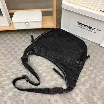 Женская сумка через плечо в уличном стиле. Модная и простая маленькая квадратная сумка. чёрный