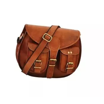 Женская сумка через плечо в винтажном стиле из натуральной козьей кожи ручной работы 10 x 13 x 4 in коричневый