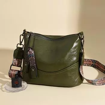 Женская сумка через плечо в винтажном стиле, просторные сумки через плечо с регулируемым ремешком, застежкой-молнией, множеством карманов, легкий модный дизайнерский кошелек чёрный