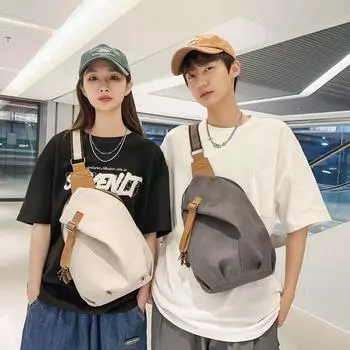 Женская сумка через плечо, винтажная парная нагрудная сумка, студенческая сумка через плечо, женская сумка one size серый