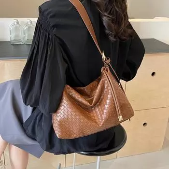 Женская сумка через плечо, винтажная сумка-тоут чёрный