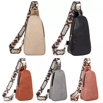 Женская сумка через плечо, винтажный простой кошелек для монет, универсальный регулируемый широкий ремешок из искусственной кожи для гитары, путешествий, покупок, работы коричневый