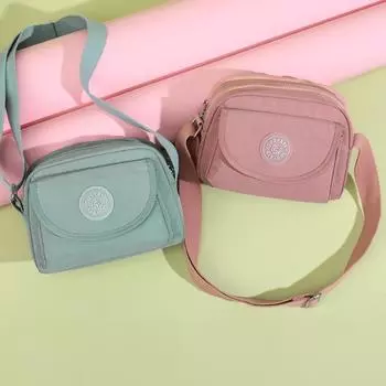 Женская сумка через плечо, водонепроницаемая нейлоновая маленькая квадратная сумка, однотонная сумка для мамы, сумка через плечо, сумка для мобильного телефона темно-фиолетового