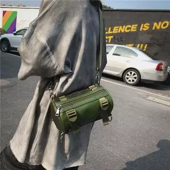 Женская сумка через плечо, водонепроницаемая нейлоновая сумка для инструментов, уличная сумка в стиле хип-хоп, роскошная сумка унисекс, сумка-ведро 21x13x13cm чёрный