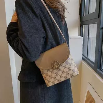 Женская сумка через плечо, высококачественная маленькая квадратная сумка с ромбовидным узором, легкая роскошь, модная нишевая сумка, ретро, простая и универсальная сумка через плечо