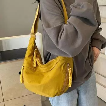 Женская сумка через плечо Yousheng с регулируемым ремешком, большая вместительная сумка для пельменей, застежка-молния, многокарманная дизайнерская сумка-слинг для повседневного использования серый